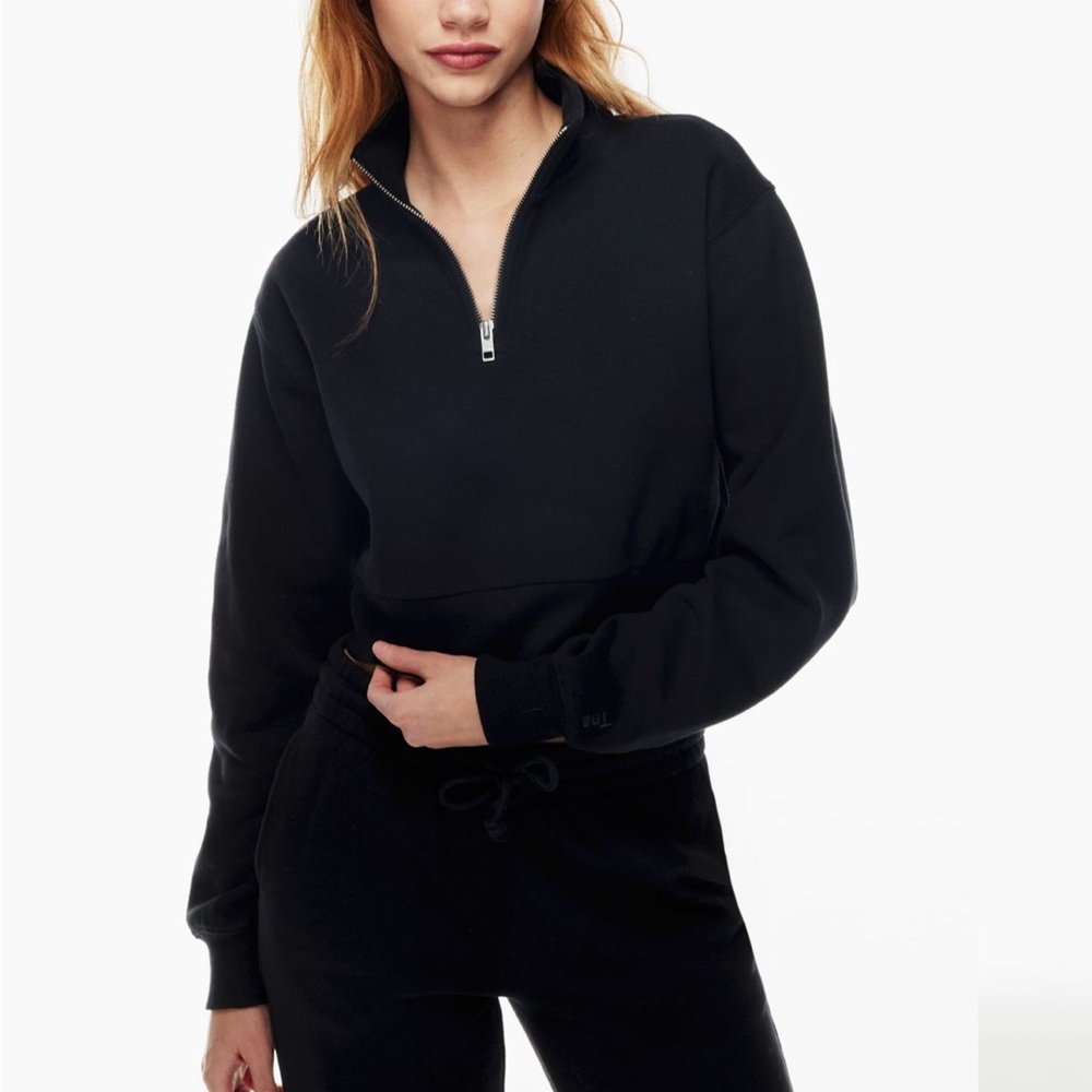 ¼ Zip Cropped Sweatshirt - TNA Cozy Fleece
